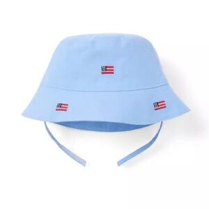 Janie & Jack Baby Embroidered Flag Bucket Hat 0-3 Months